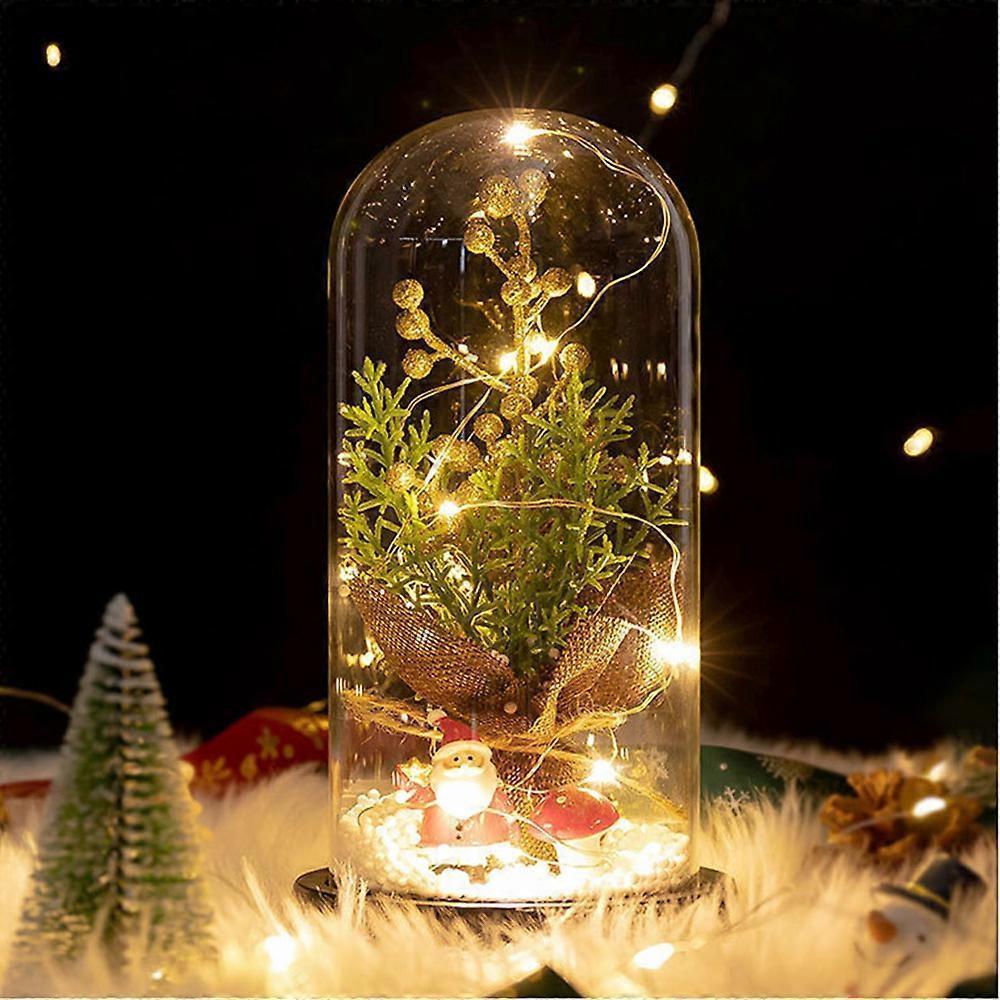 Glass Dome Christmas Plants Christmas Decorations Glass Dome Christmas Tree Branch with Lights