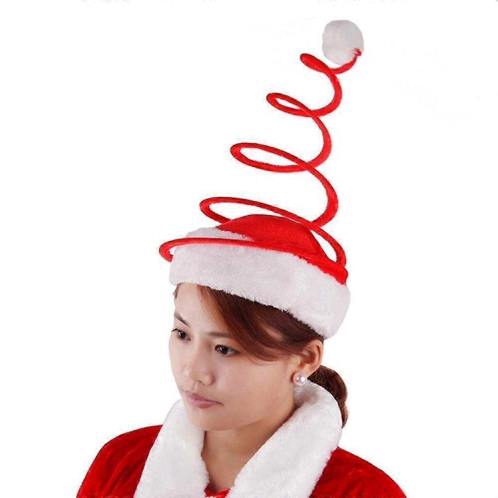 Spiral Spring for Santa Hat Santa Hat Spring Fan Santa Claus Hat Christmas Clothes Christmas Decorations