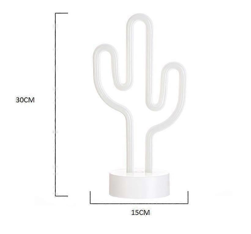 Cactus Neon Sign Night Light Lamp With Holder Base Decorative Marquee Signs Light Battery Operated Wall Decoration