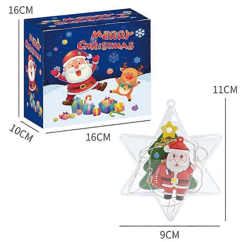 Christmas Tree Decorations LED Lights Luminous Pendants Ornaments Hanging Christmas Socks Santa Claus Snowman Snowflakes Window/Court/Fireplace/Patio/