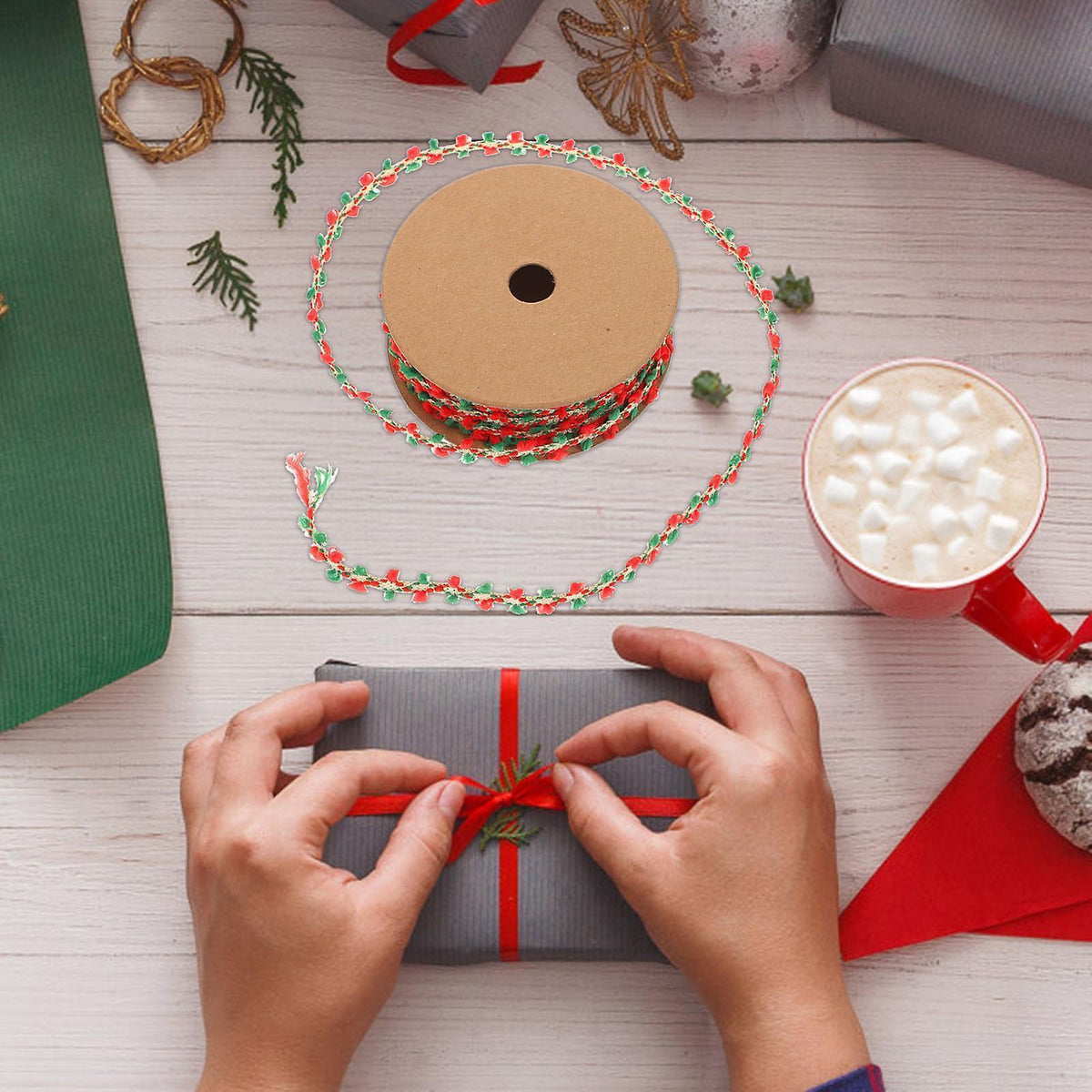 Christmas Gifts Christmas Tree Bows Flower Wrapping Ribbon Xmas Supplies Gift Wrapping Ribbon
