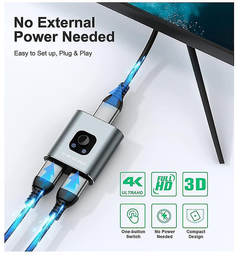 4K 60Hz HDMI Switch Bi-Directional 2 In 1 Out / 1 In 2 Out