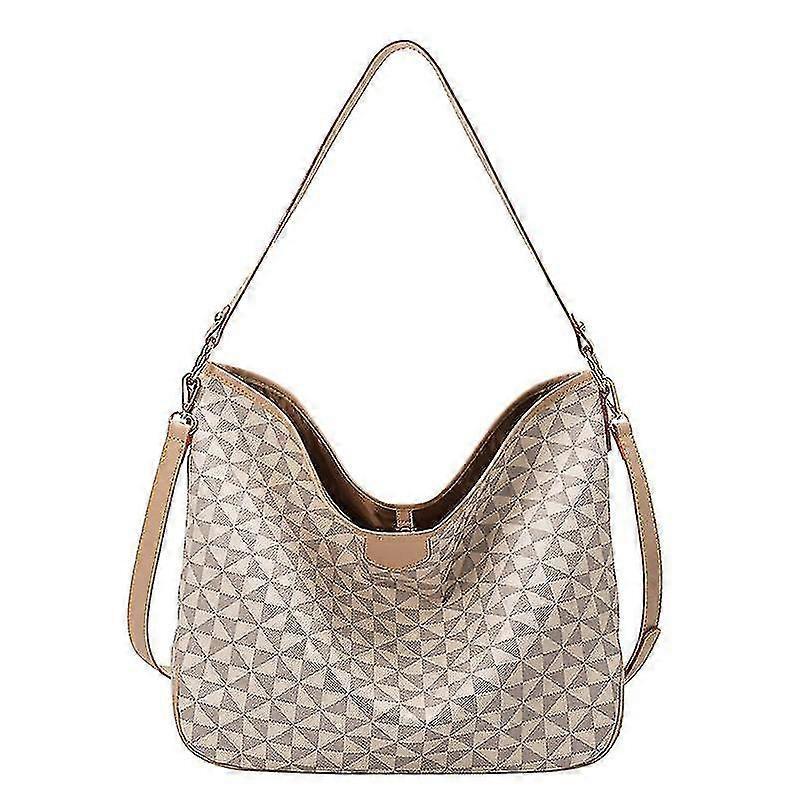 Women's Plaid Tote Bag PU Leather Shoulder Bag Underarm Bucket Bag with Wallet
