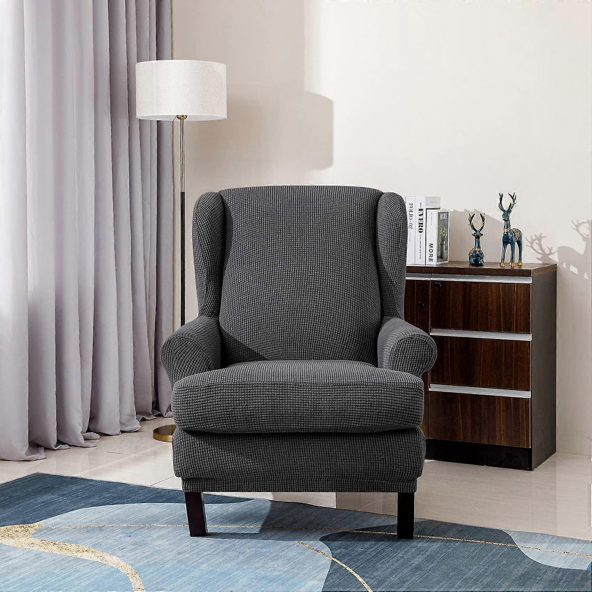 Stretch Armchair Sofa Cover Elastic Relax Fit Protector - Dark Gray