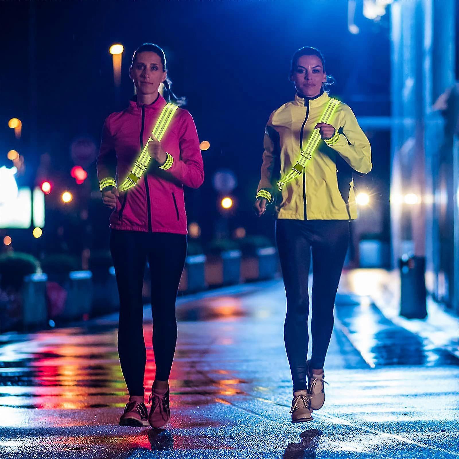5pcs Reflective Sash, High Visibility Running Gear for Reflective Vest and Accessories
