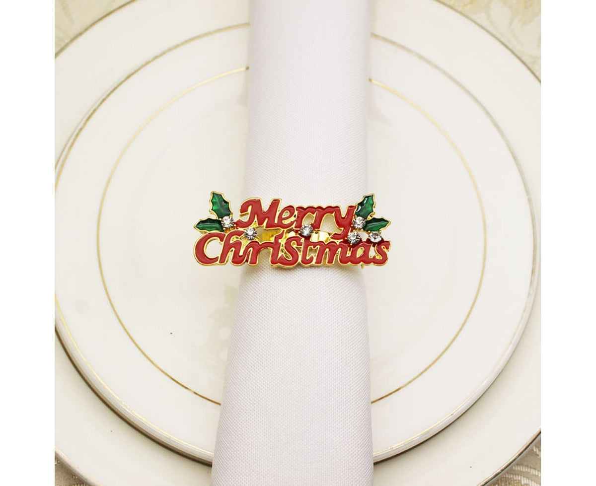 12Pcs Napkin Rings Wear Resistant Metal Exquisite Clips-Rose Gold