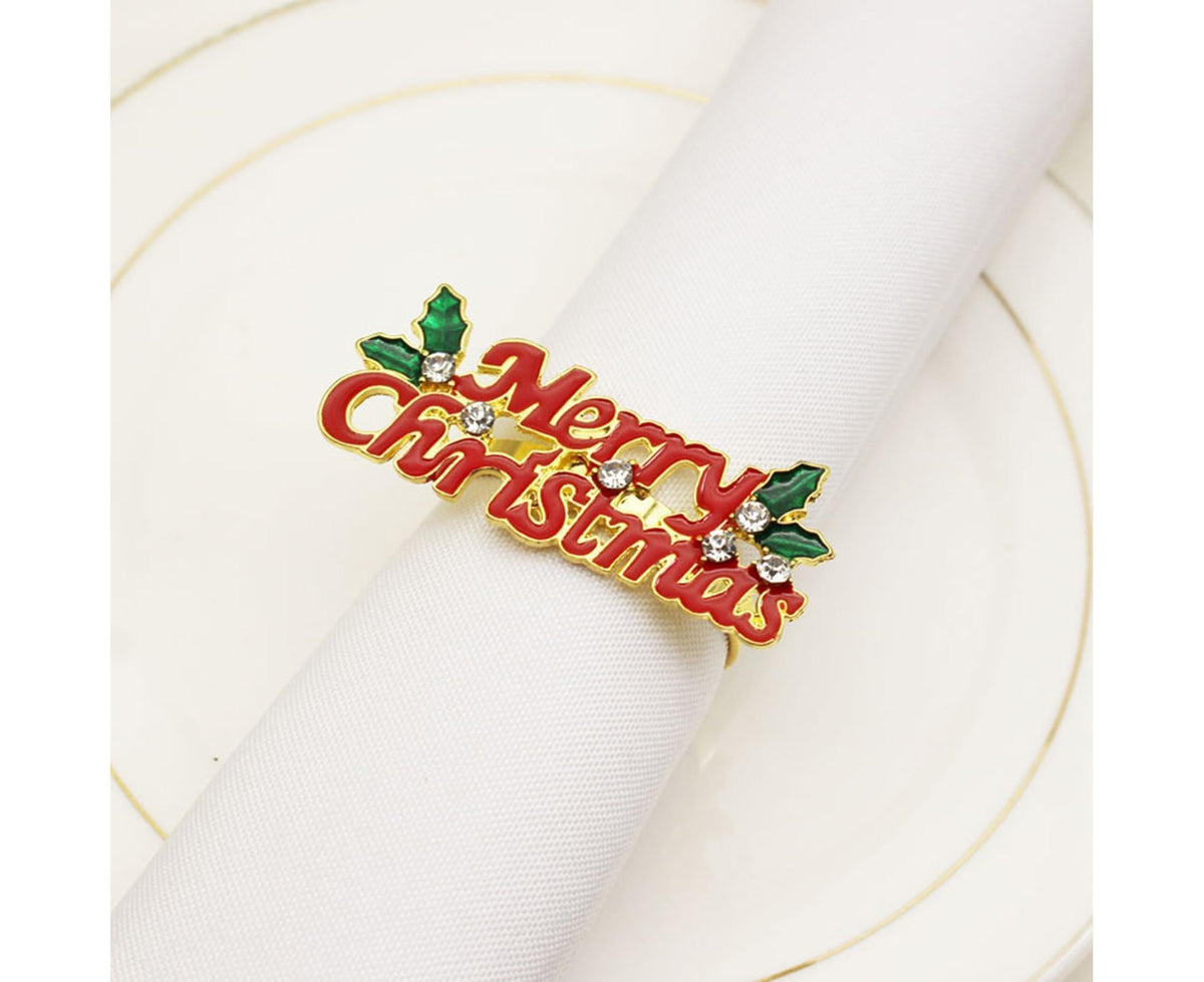 12Pcs Napkin Rings Wear Resistant Metal Exquisite Clips-Rose Gold