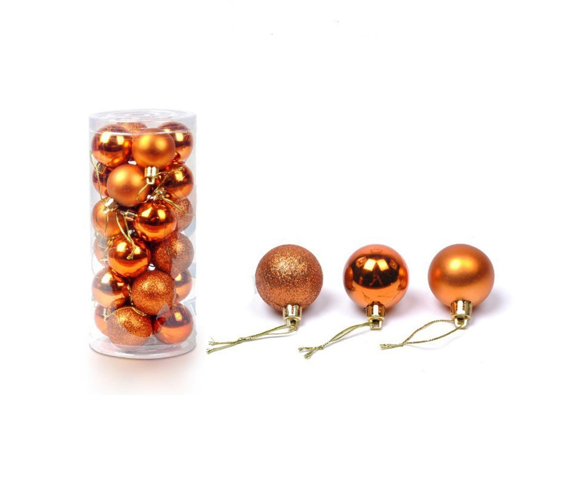 24Pcs Xmas Balls-Antique Brass 6cm