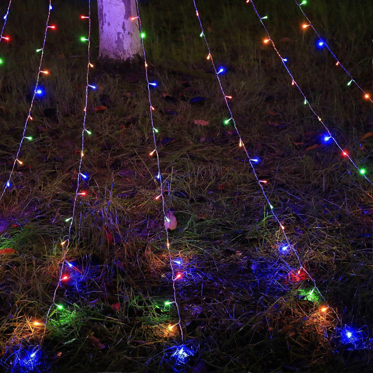 LED Waterfall String Lights Outdoor, Decorative Christmas Tree Lights