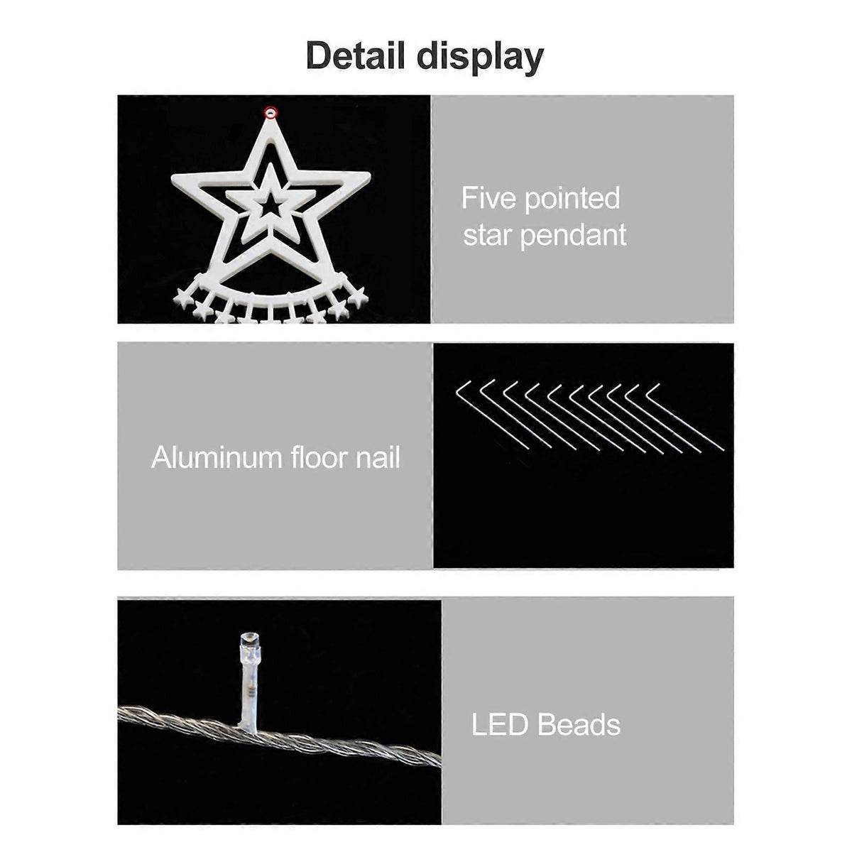 LED Waterfall String Lights Outdoor, Decorative Christmas Tree Lights
