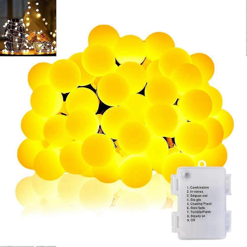 40 LED Waterproof Ball String Lights, 14.8ft, 8 Lighting Modes