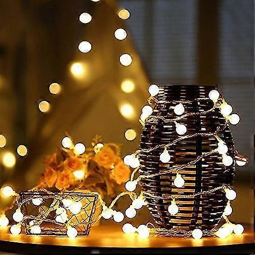 40 LED Waterproof Ball String Lights, 14.8ft, 8 Lighting Modes