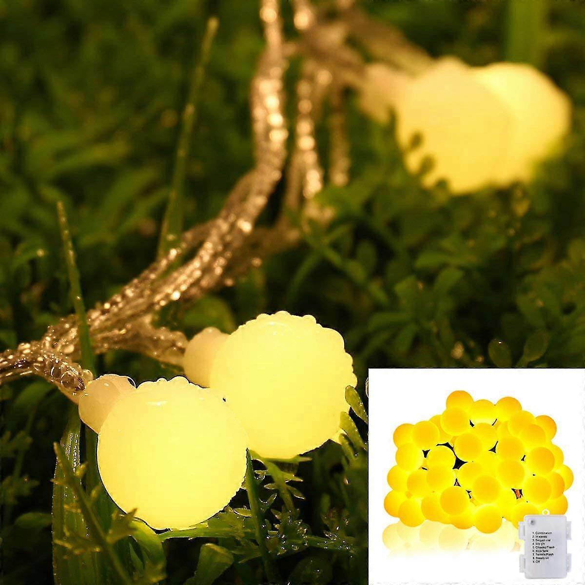 40 LED Waterproof Ball String Lights, 14.8ft, 8 Lighting Modes