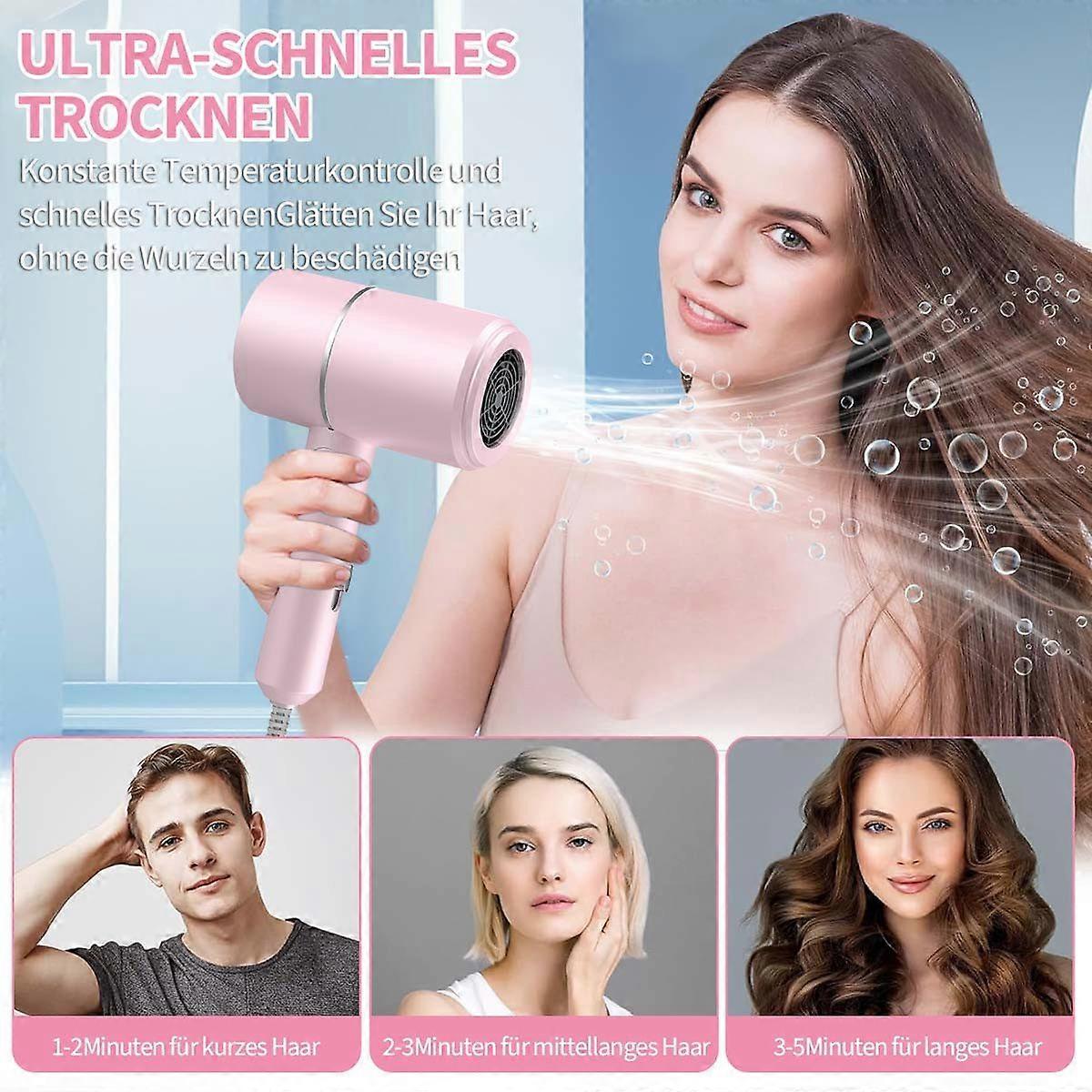 Negative Ion High Power Hair Dryer Pink Lightweight Compact