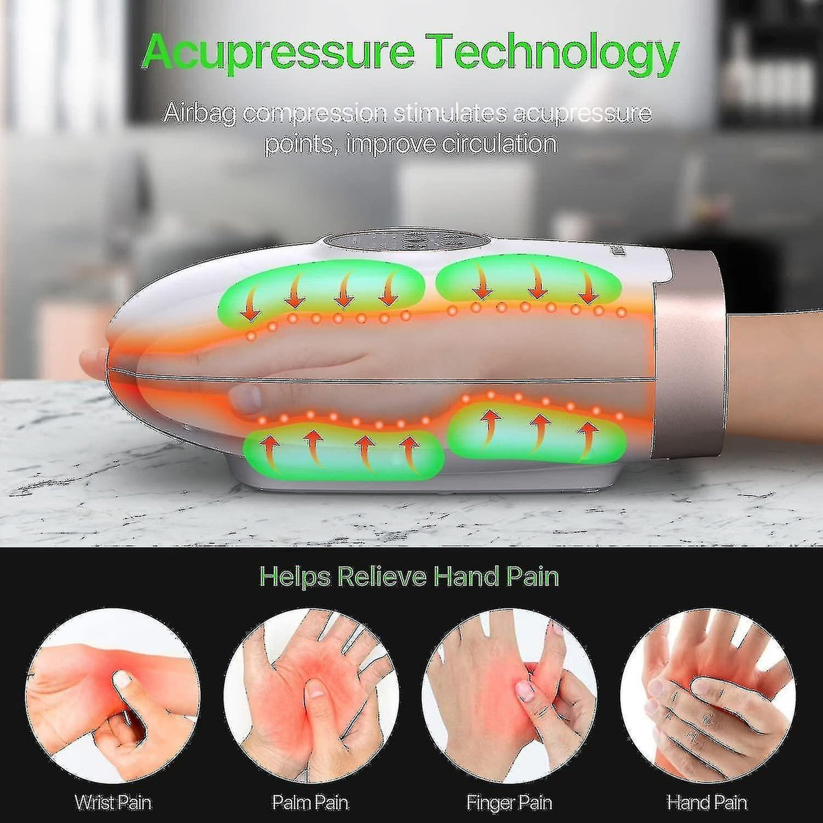 Cordless Hand Massager for Arthritis & Carpal Tunnel with Heat