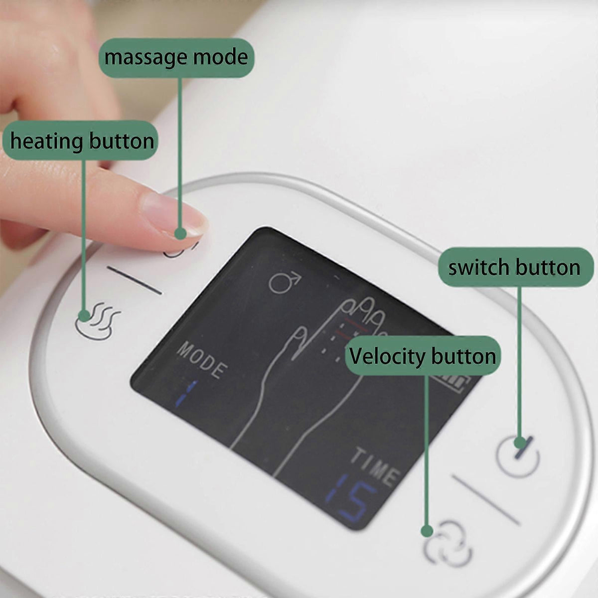 Wireless Rechargeable Hand Massager with Heat Compression