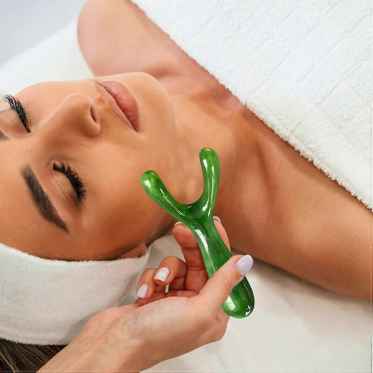 Resin Nose Guasha Tool, Portable Nose Lifting & Shaping Facial Massage Clip for Women, Green