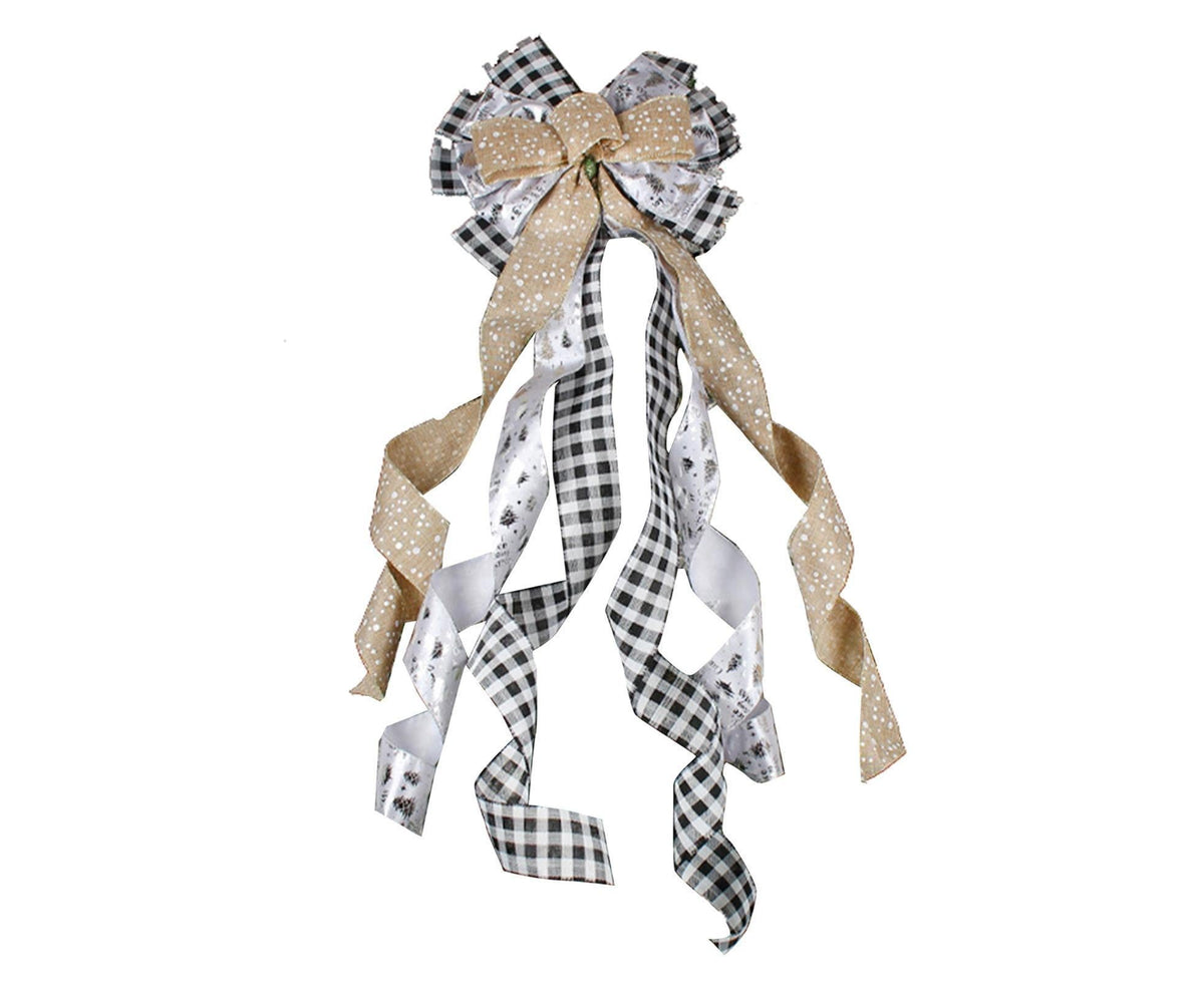 Tree Ribbon Bow Pendant for Christmas-Golden