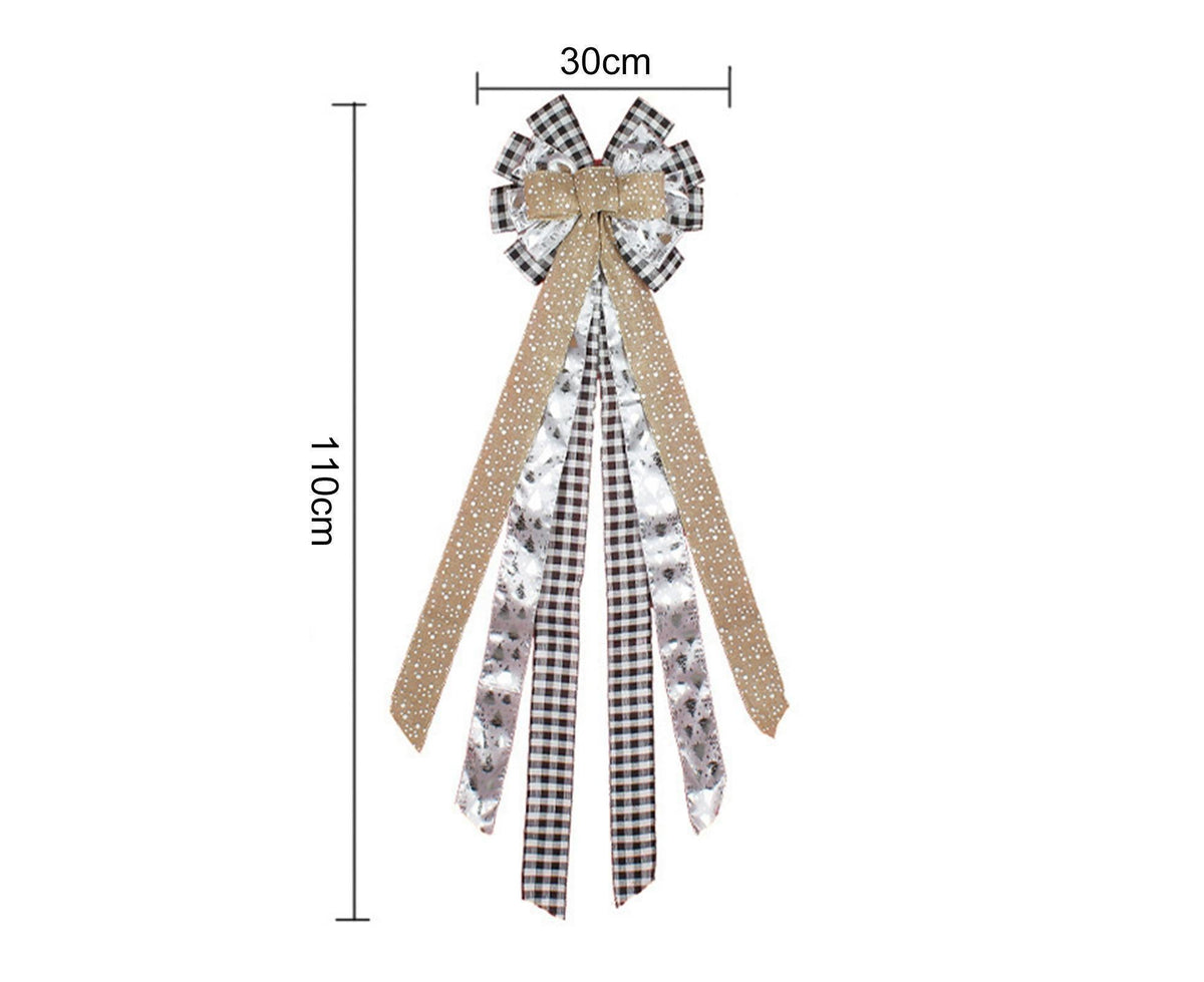Tree Ribbon Bow Pendant for Christmas-Golden