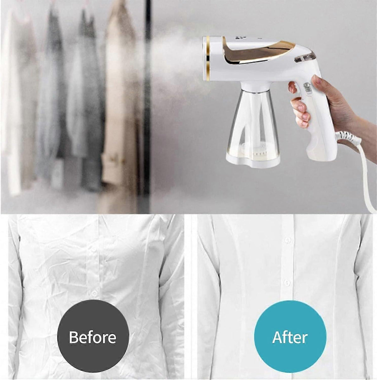 Foldable Handheld Garment Steamer 250ml Tank Portable Clothes Steamer for Travel