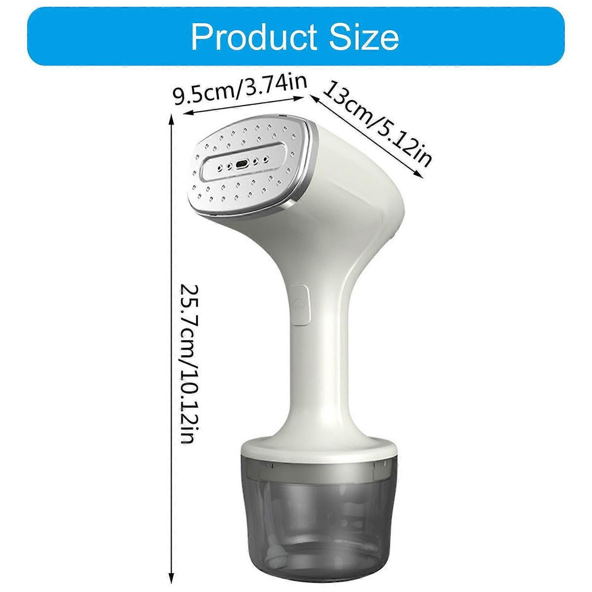 Stainless Steel Handheld Fabric Steamer Portable Travel Clothes Steamer White