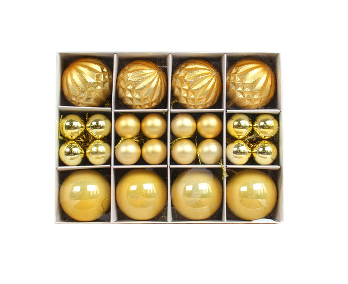 Xmas Balls Round Shape-Golden