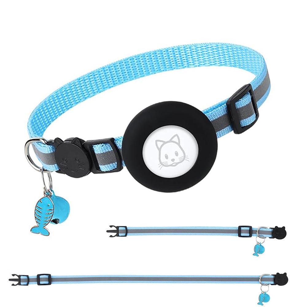 Reflective Cat Collar Compatible with Apple Airtag Adjustable Airtag Holder for Cat Dog Kitten Puppy