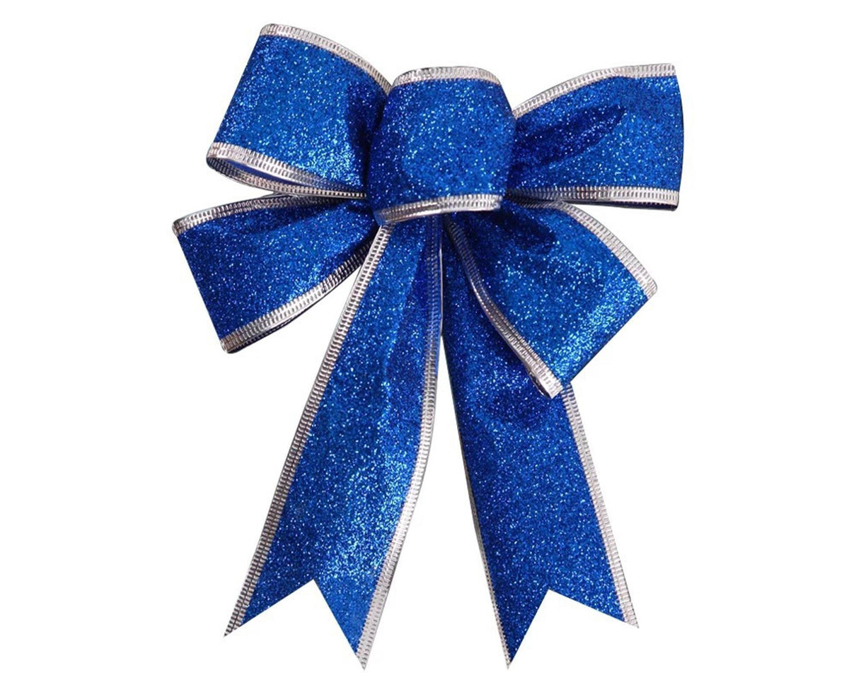 Fabric Xmas Bowknot-Blue