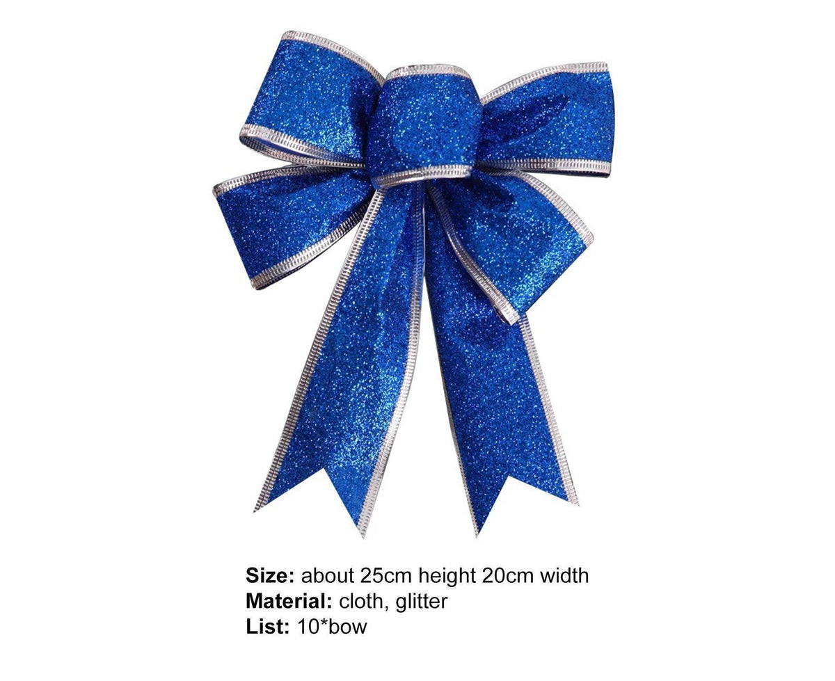 Fabric Xmas Bowknot-Blue