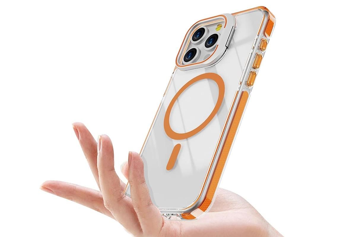 For iPhone 16 Series Phone Case with Stand Full Body Case -Orange /iPhone 16 Plus