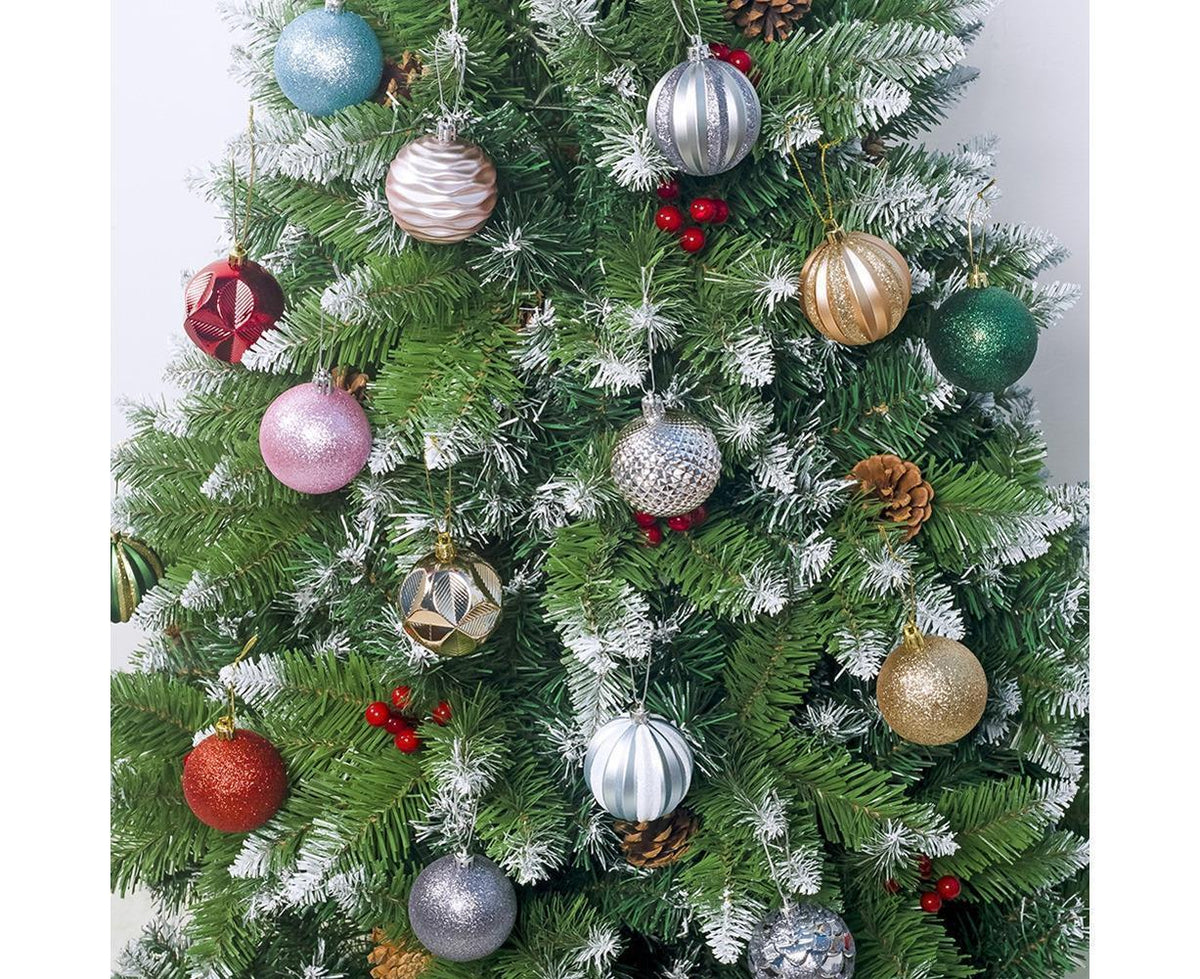 12Pcs 5.5cm Glitter Baubles Balls Christmas Tree Ornament Party Hanging Decor-Green