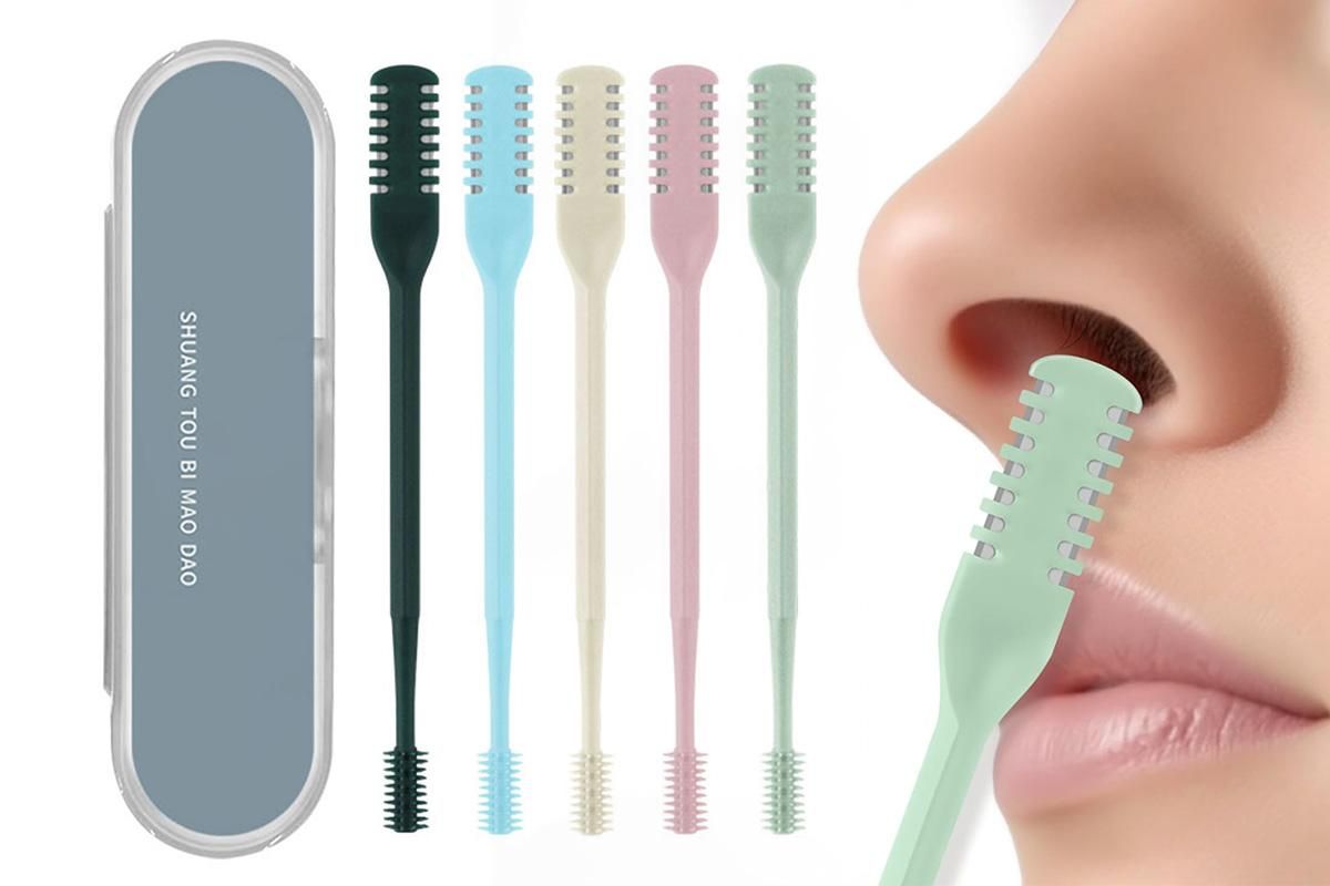 Nose Hair Trimmer for Men Women Double Sided Nose Hair Knife with Nose Picker