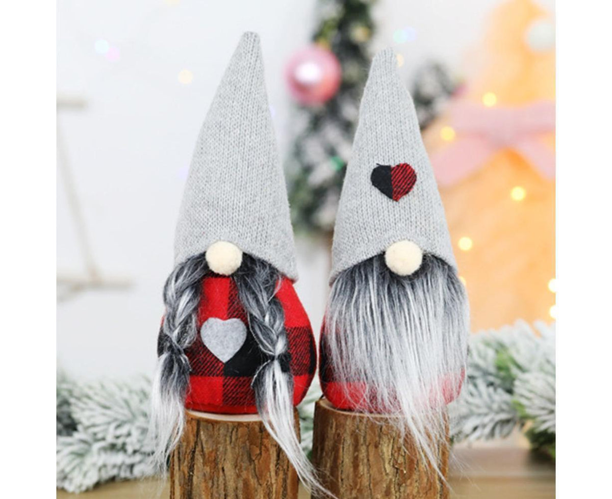 Christmas Ornaments Gnome Faceless Santa Doll Window Tabletop Decoration Gift-L