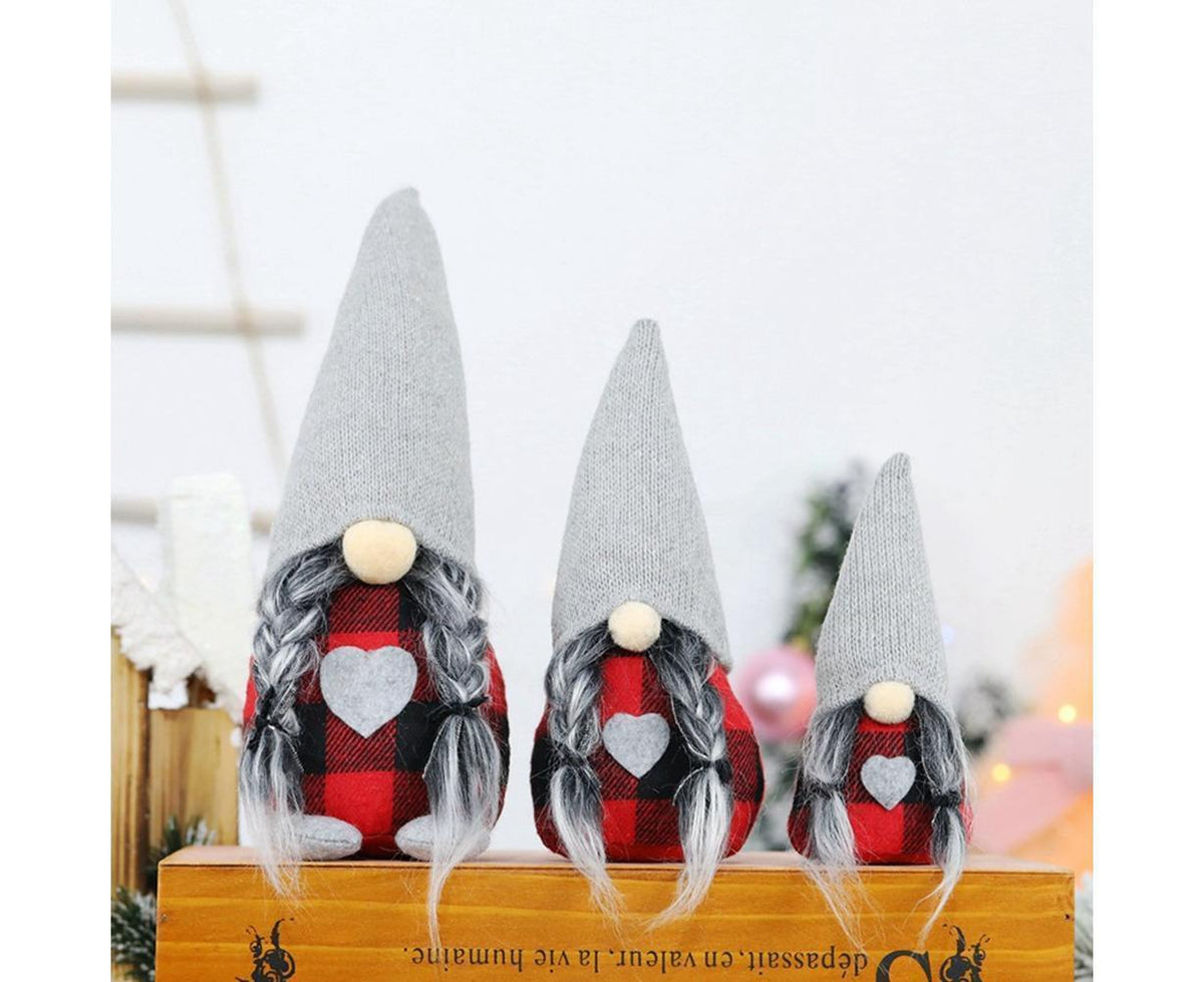 Christmas Ornaments Gnome Faceless Santa Doll Window Tabletop Decoration Gift-L