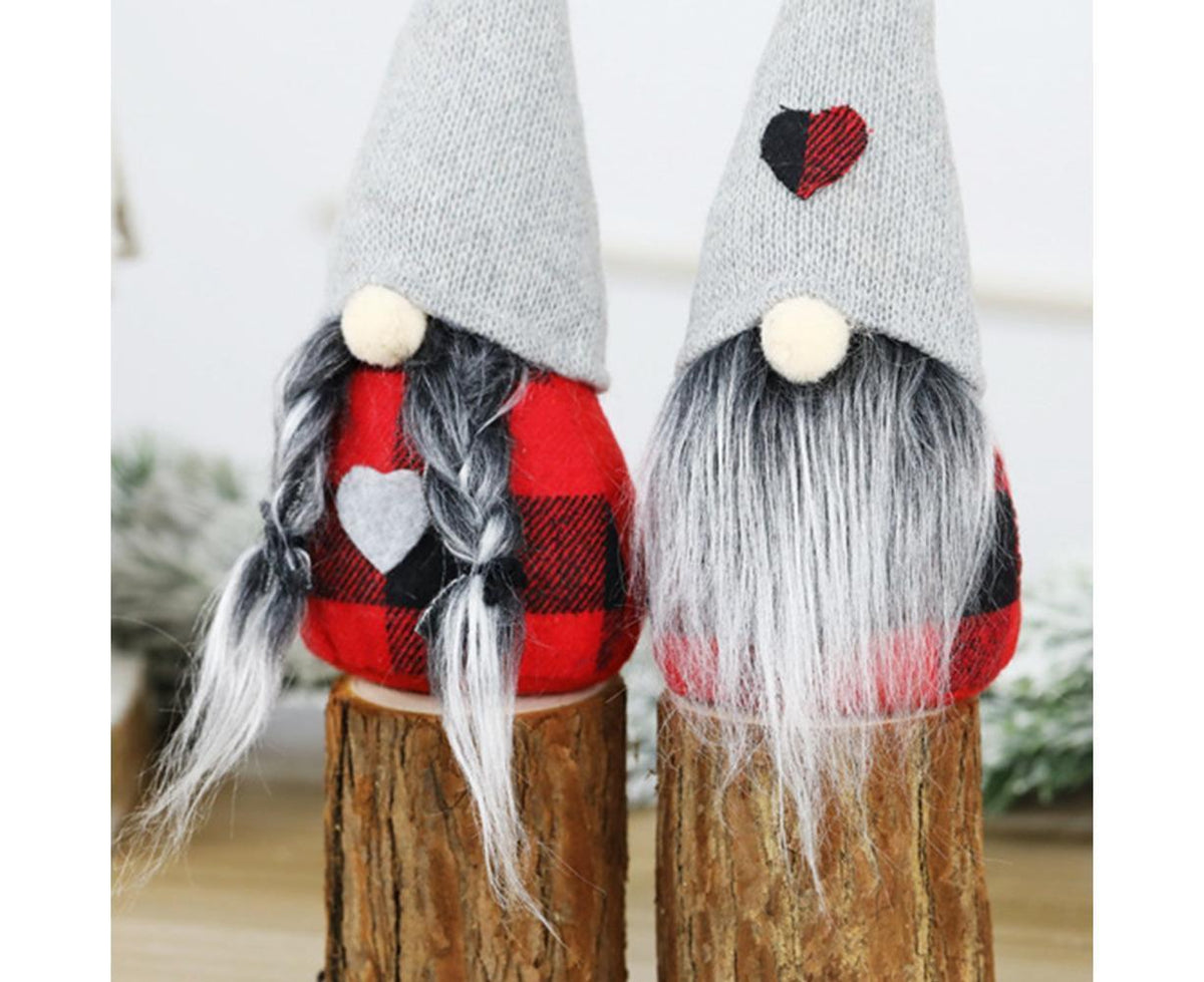 Christmas Ornaments Gnome Faceless Santa Doll Window Tabletop Decoration Gift-L