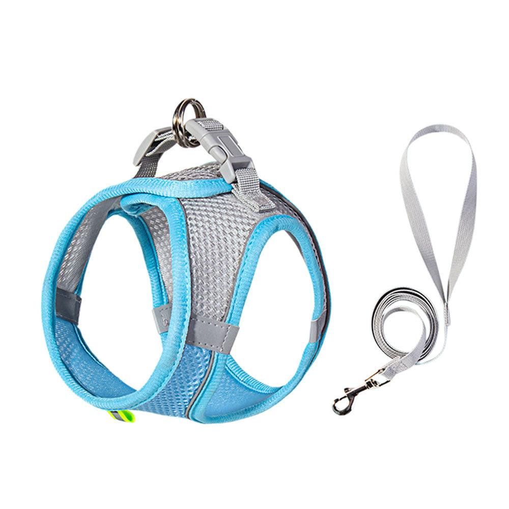 Pet Cat Harness and Leash Set Breathable Vest with Reflective Strip for Kitten Walking Traveling Orange - L
