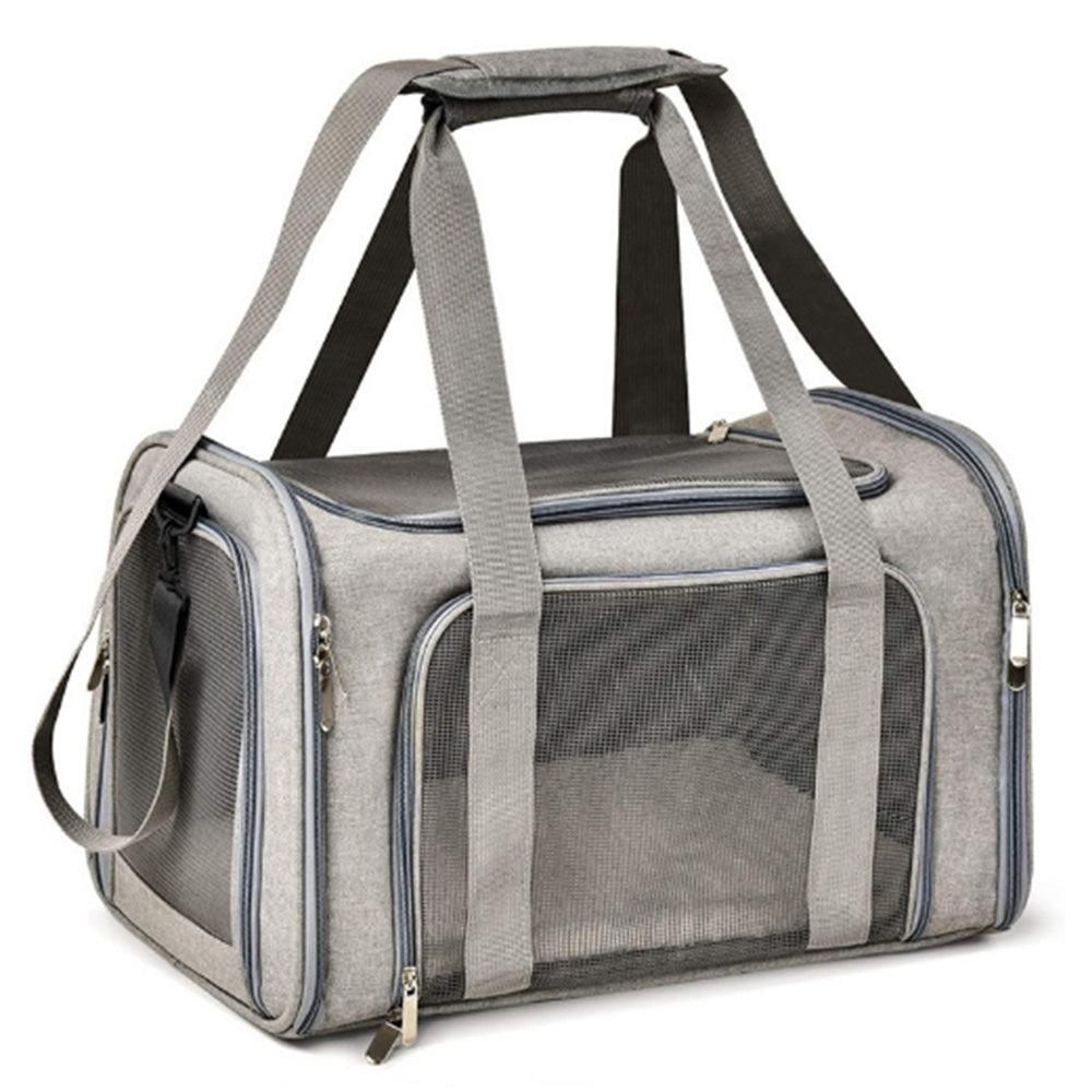 Foldable Travel Pet Carrier Bag Portable Cat Dog Kennel Bag Grey - L