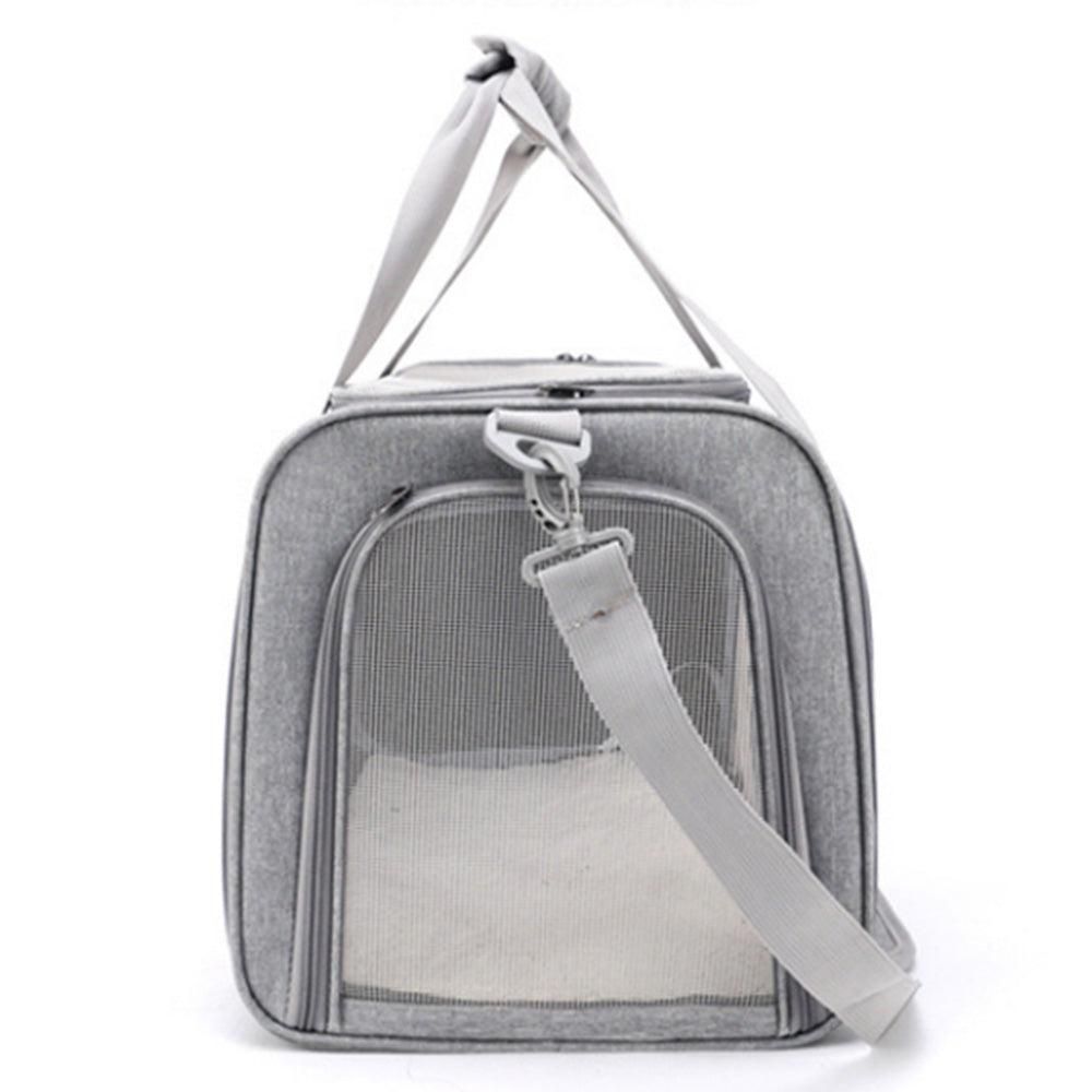 Foldable Travel Pet Carrier Bag Portable Cat Dog Kennel Bag Grey - L
