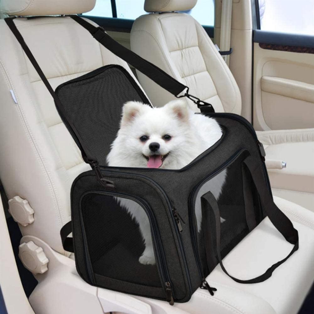 Foldable Travel Pet Carrier Bag Portable Cat Dog Kennel Bag Black - XL