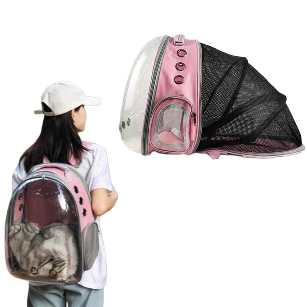 Expandable Travel Cat Backpack Carrier Polarized Tinted Bubble Window Pet Backpack Grey