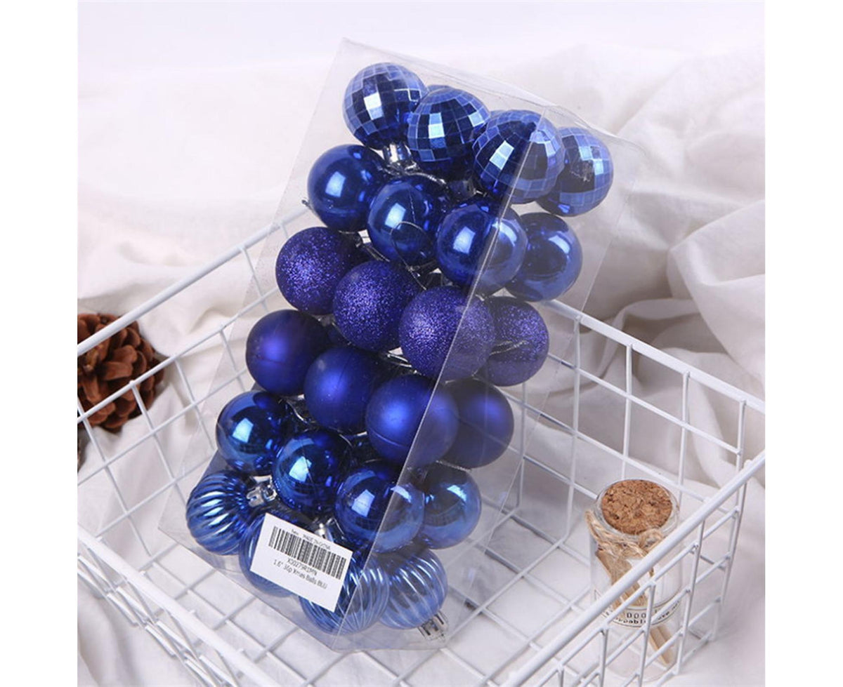 36Pcs Christmas Tree Balls Festival Home Party Mall Xmas Hanging Decor Ornament-White