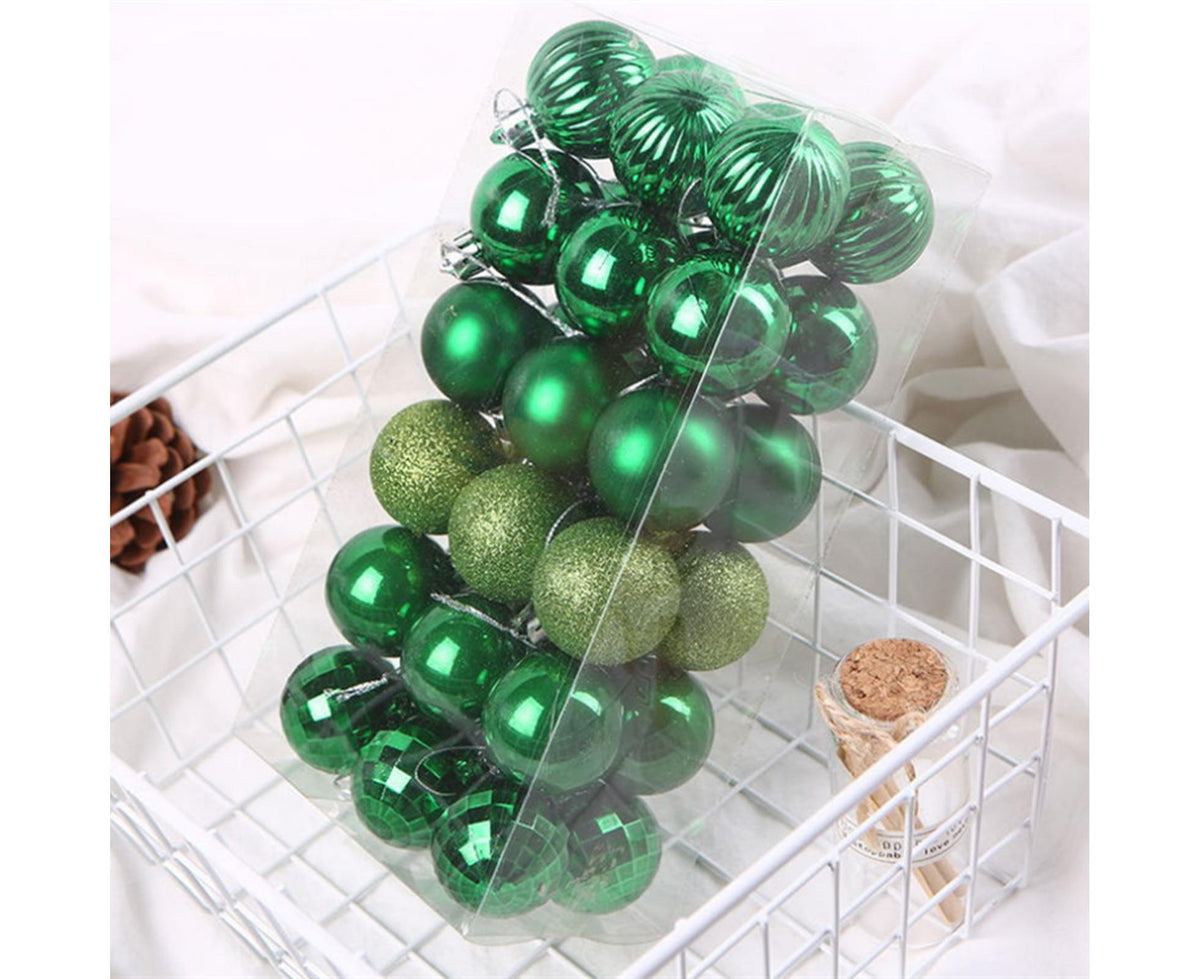 36Pcs Christmas Tree Balls Festival Home Party Mall Xmas Hanging Decor Ornament-White