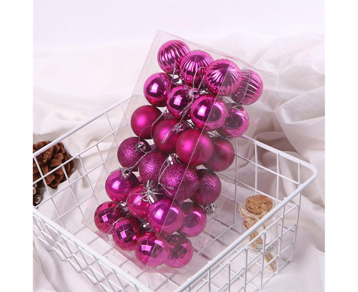 36Pcs Christmas Tree Balls Festival Home Party Mall Xmas Hanging Decor Ornament-White