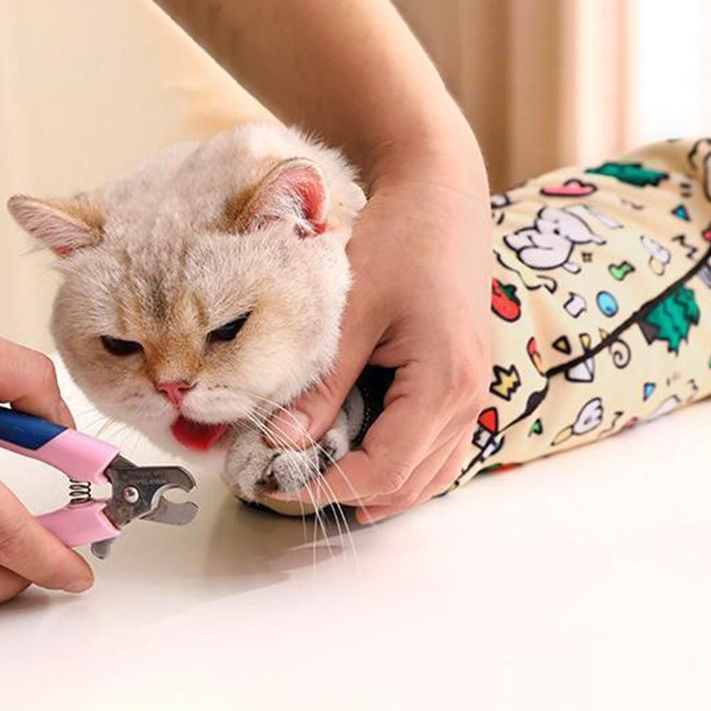 Anti-Escape Cat Grooming Wrap Mat Anti-Scratch Calming Wrap for Pet Nail Clipping Multifunctional Pet Mat - M