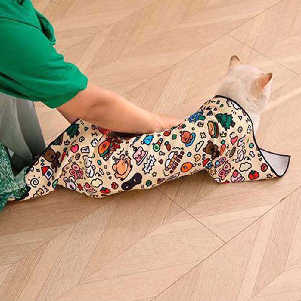 Anti-Escape Cat Grooming Wrap Mat Anti-Scratch Calming Wrap for Pet Nail Clipping Multifunctional Pet Mat - M