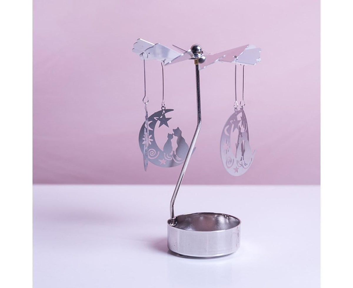 Rotating Carousel Tea Light Hanging Deer Candle Holder Candlestick Room Decor-Snowflake *