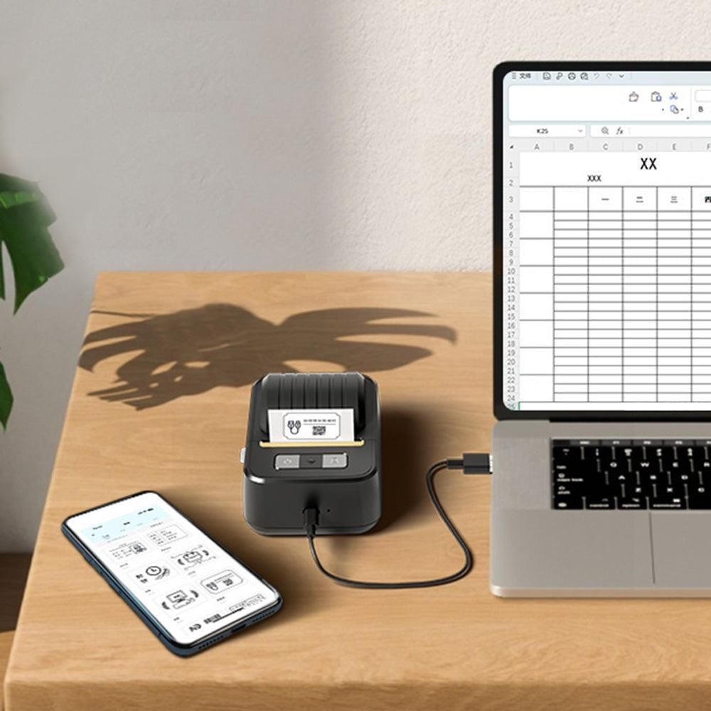 Bluetooth Label Maker Machine with Tape Roll Inkless Labeler Sticker Printer for Home Office