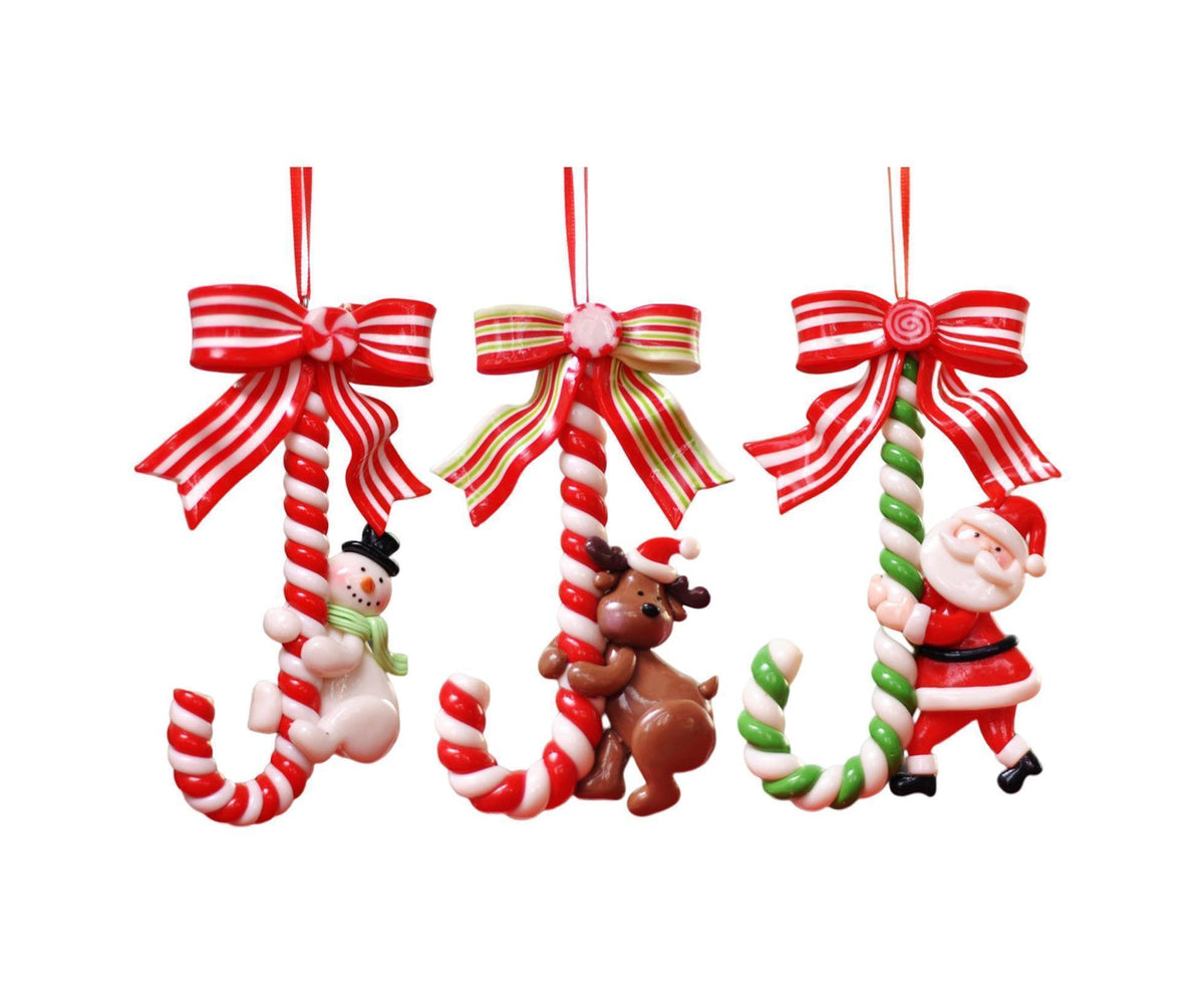 3Pcs Xmas Tree Pendant Candy Cane Crafts Soft Clay