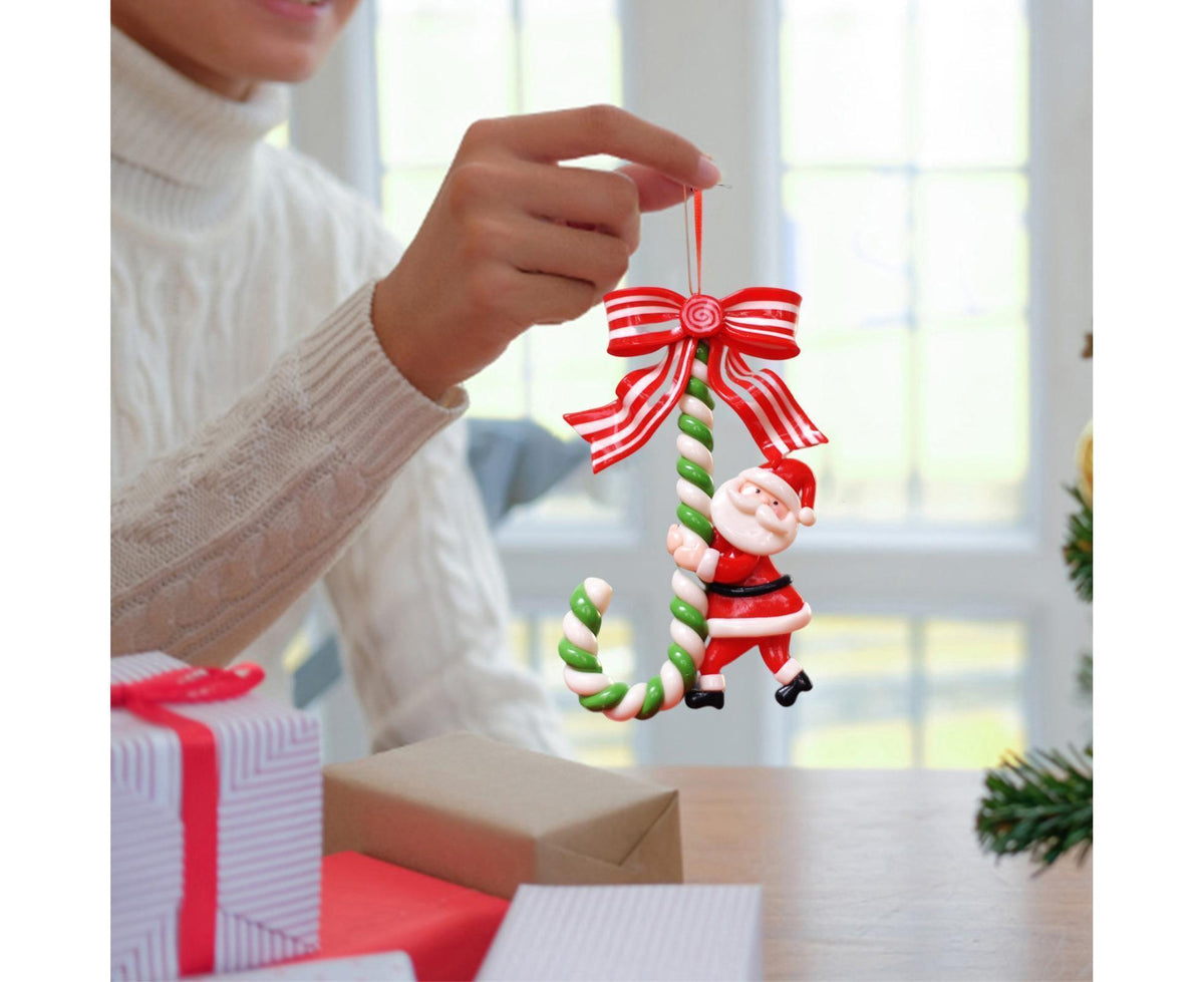 3Pcs Xmas Tree Pendant Candy Cane Crafts Soft Clay