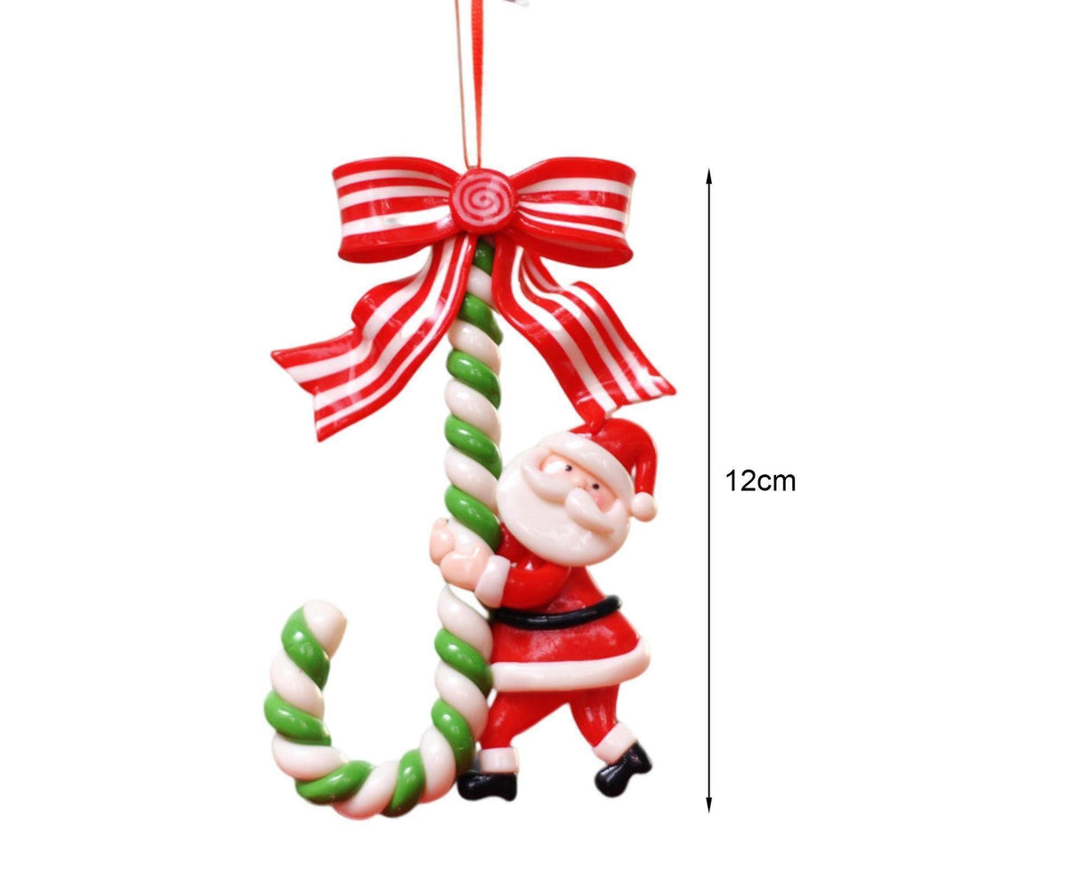3Pcs Xmas Tree Pendant Candy Cane Crafts Soft Clay
